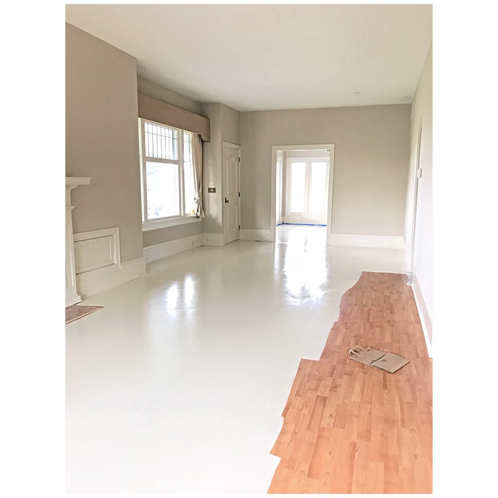 white painted floor progress