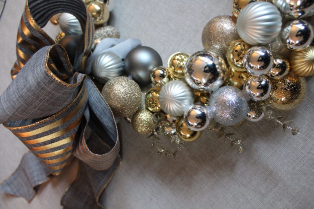 beautiful grey and gold Christmas ribbon